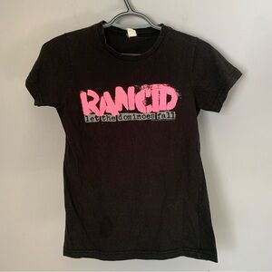 Rancid Band Tee Tultex Girly Fine Jersey Medium Punk Let The Dominoes Fall